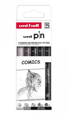 Set 2 linere si 3 markere - Uni Pin - Comics