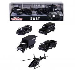 MAJORETTE MASINUTE METALICE SET 5 MASINI SWAT