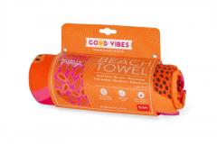 Prosop de plaja - Good Vibes - Papaya