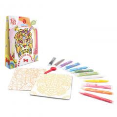 Set creativ - Coloreaza cu nisip - Animale fantastice