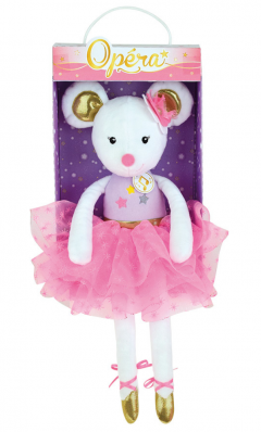 Jucarie de plus muzicala - Balerina soricel alb