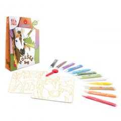 Set creativ - Coloreaza cu nisip - Cai