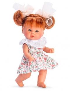 Papusa Bomboncin cu rochita cu guleras alb