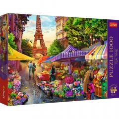 Puzzle Premium Plus Quality 1000 piese - Tea Time - Piata de flori, Paris