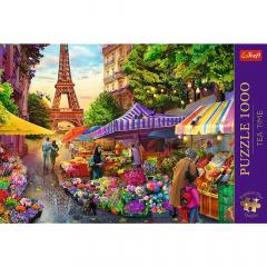 Puzzle Premium Plus Quality 1000 piese - Tea Time - Piata de flori, Paris