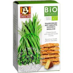 Biscuiti bio organici cu branza gouda si ceapa verde