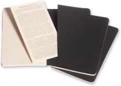 Set 3 caiete - Moleskine Cahiers - Pocket, Squared - Black