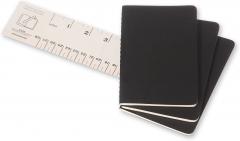 Set 3 caiete - Moleskine Cahiers - Pocket, Squared - Black