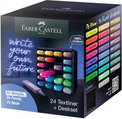 Set 24 markere evidentiator - Faber-Castell - 24 Textliner + Deskset