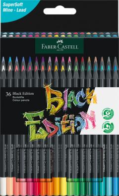 Set 36 creioane colorate - Faber-Castell - SuperSoft Lead - Black Edition