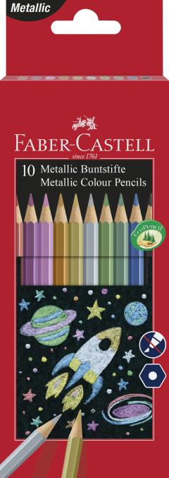 Set 10 creioane colorate - Metallic Colour Pencils