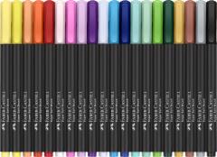 Set 20 carioci cu varf tip pensula - Faber-Castell - Black Edition