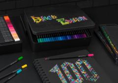 Set 100 creioane colorate - Faber-Castell - Black Edition, cutie metalica