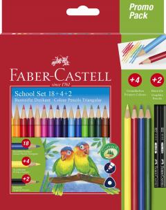 Set 18 creioane colorate - Faber-Castell - School Set 18+4+2