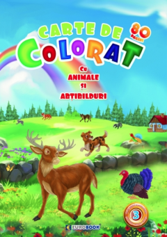 Carte de colorat cu animale si abtibilduri