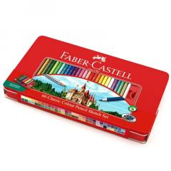 Set 60 creioane colorate - Faber-Castell, cutie metalica