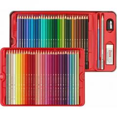 Set 60 creioane colorate - Faber-Castell, cutie metalica