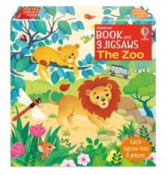 Usborne Book and 3 Jigsaws - The Zoo