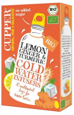 Infuzie de fructe - Cold Water Infusers - Lemon, Ginger & Turmeric, 10 plicuri