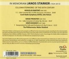 In Memoriam Janos Starker: Cello masterworks of the 20th Century