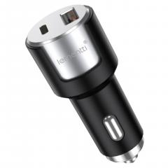 Incarcator Auto - Fast Charge 1 x port PD Type-C 20W + 1 x port USB-A QC 3.0 18W cu cablu Type-C la Type-C 20W