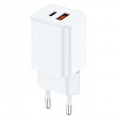 Incarcator Retea - Dual Port 1x Type-C si 1x USB-A (30W, EU Plug)