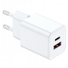 Incarcator Retea - Dual Port 1x Type-C si 1x USB-A (30W, EU Plug)