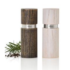 Set 2 rasnite sare si piper - Textura Antique - Brown & White