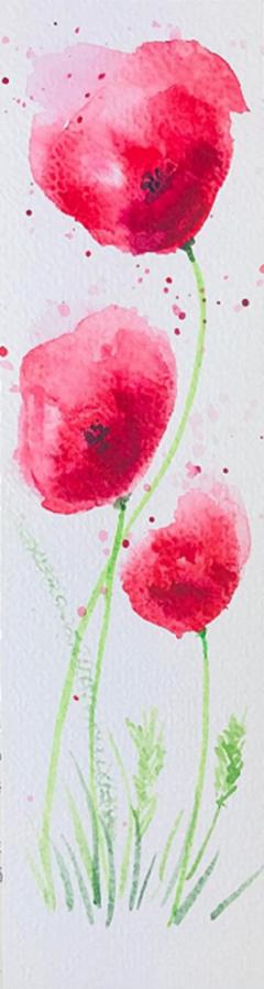 Semn de carte handmade - Flori de mac