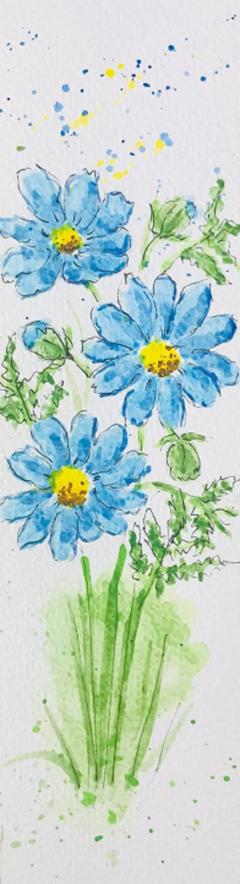 Semn de carte handmade - Albastrele