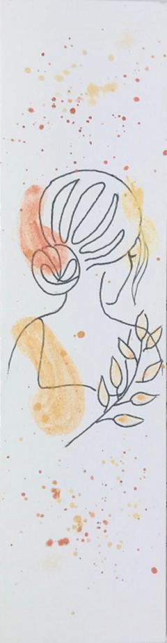 Semn de carte handmade - Femeie cu parul prins