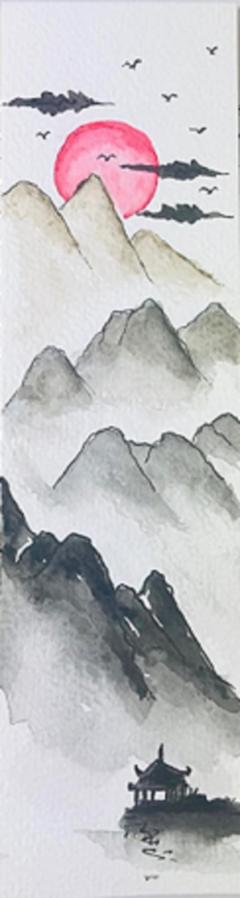 Semn de carte handmade - Asian Mountains