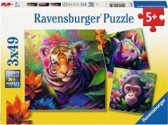 Puzzle 3X49 piese - Pui de animale