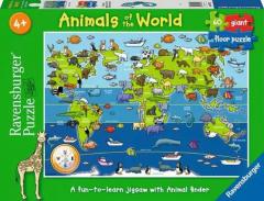 Puzzle 60 piese - Harta animalelor