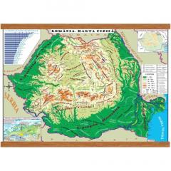 Harta fizica a romaniei. Harta administrativa a Romaniei plastifiata fata/verso 50/70cm de perete