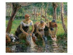 Felicitare Camille Pissarro - Washerwomen