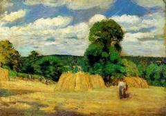 Felicitare Camille Pissarro - The Harvest at Montfoucault