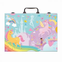 ART CASE SET DE DESEN DELUXE CU 100 DE ACCESORII UNICORN