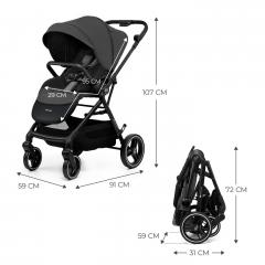 Carucior pentru bebelusi - Yoxi - Gri