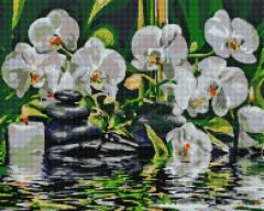 Mozaic cu diamante - Atmosfera de liniste cu orhidee, 50x40 cm