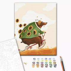 Pictura pe numere - Ursul in aventura, 30x40 cm