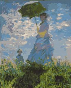 Set pictura pe numere - Femeie cu umbrela. Claude Monet 40x50 cm