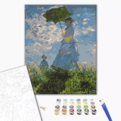 Set pictura pe numere - Femeie cu umbrela. Claude Monet 40x50 cm