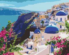Pictura pe numere - Colt din Santorini, 40x50 cm