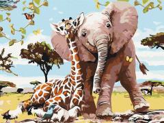 Pictura pe numere - Prieteni minunati, 40x30 cm