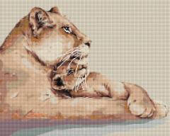 Set mozaic cu diamante - Inima de leu, 50x40 cm