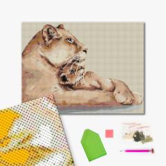 Set mozaic cu diamante - Inima de leu, 50x40 cm