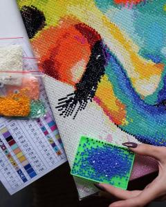 Set mozaic cu diamante - Inima de leu, 50x40 cm