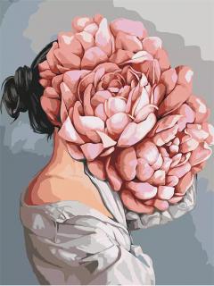 Pictura pe numere - Misterul bujorilor, 30x40 cm