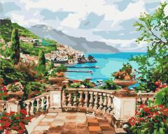 Pictura pe numere - Vedere la mare, 50x40 cm